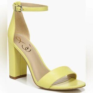 Sam Edelman Yaro Butter Yellow Leather Block Heel Sandals  Size 7
